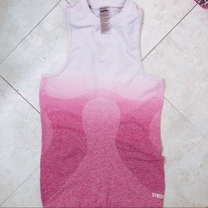Gymshark Chalk Pink Beet Ombre Seamless Tank Vest